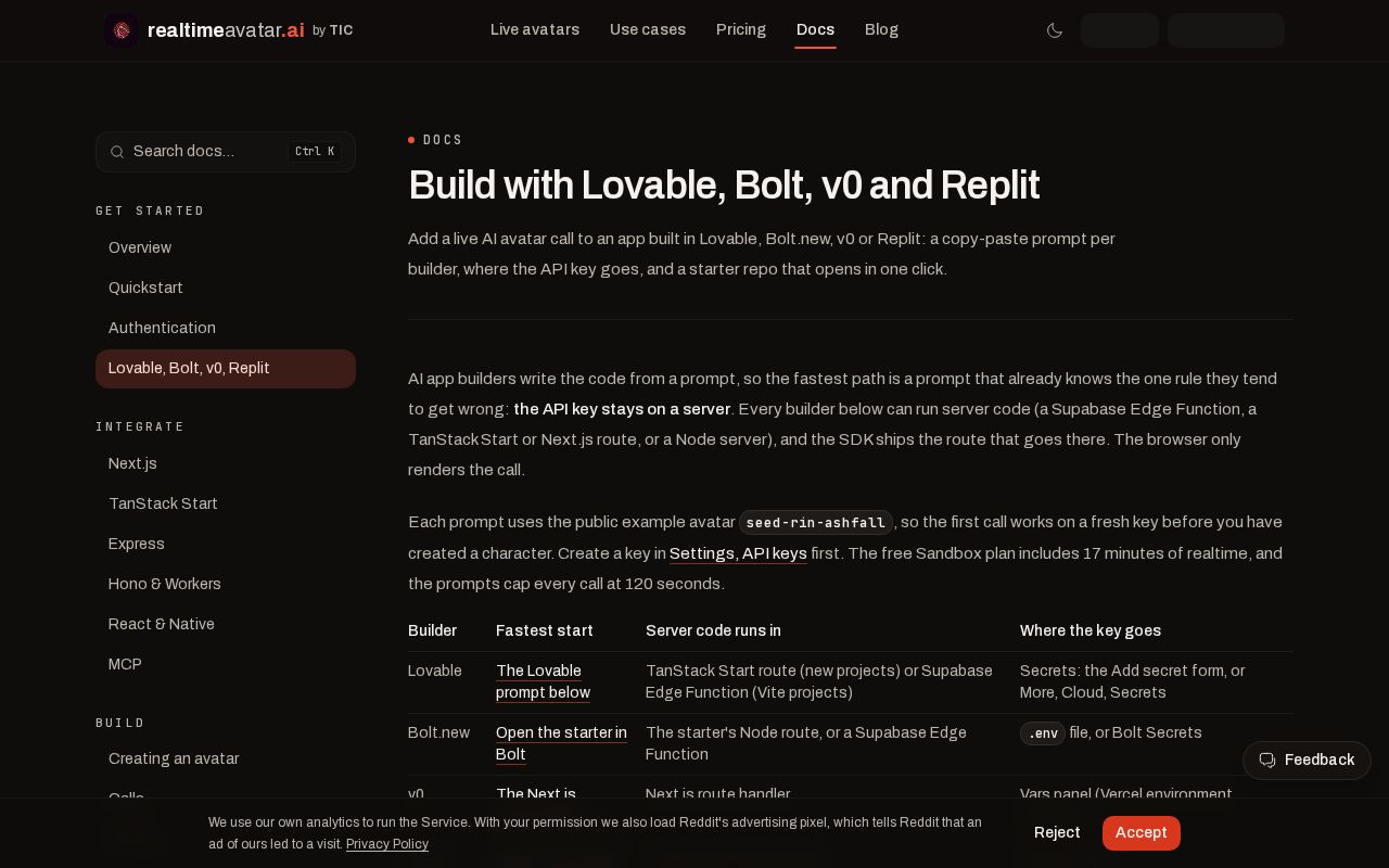 Preview of Realtime Avatar Starter Vite