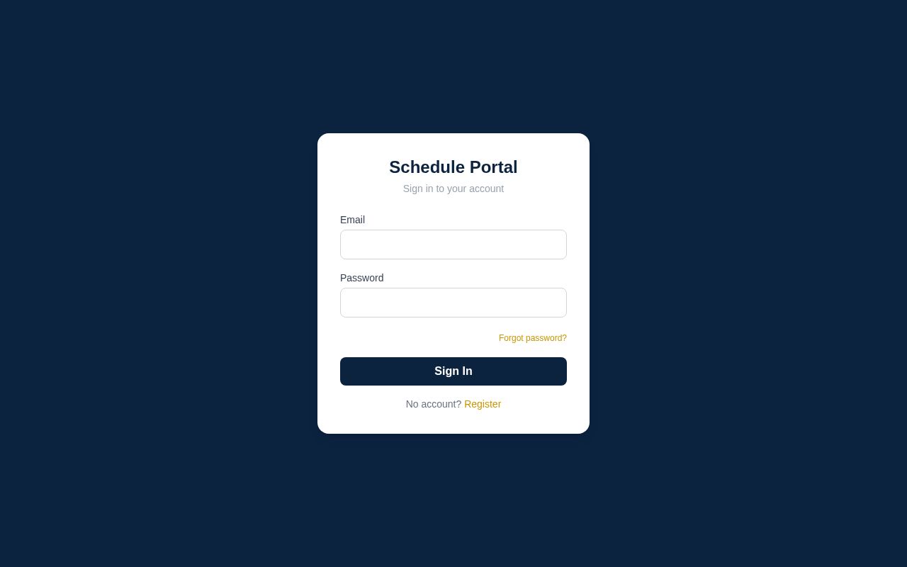 Preview of Schedule Portal Demo