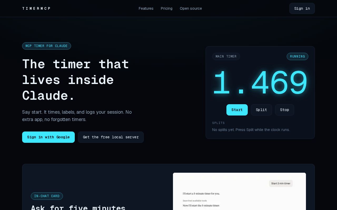 Preview of TimerMCP, the timer that lives inside Claude