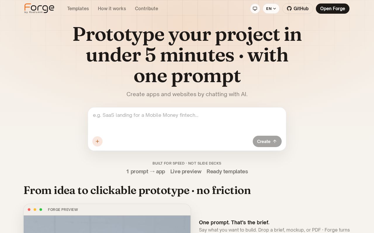 Preview of Create a prototype in 5 minutes with one prompt