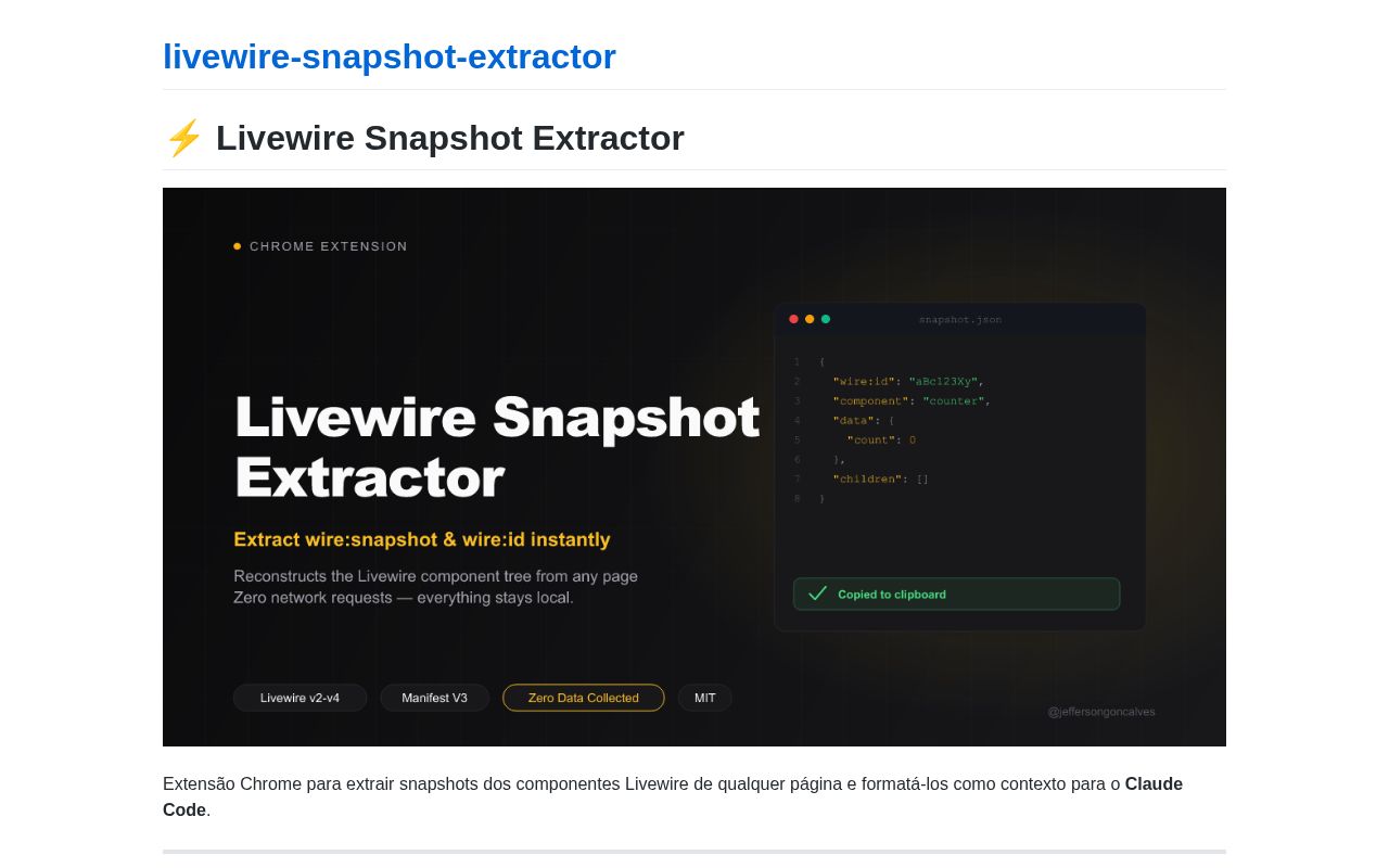Preview of Livewire Snapshot Extractor
