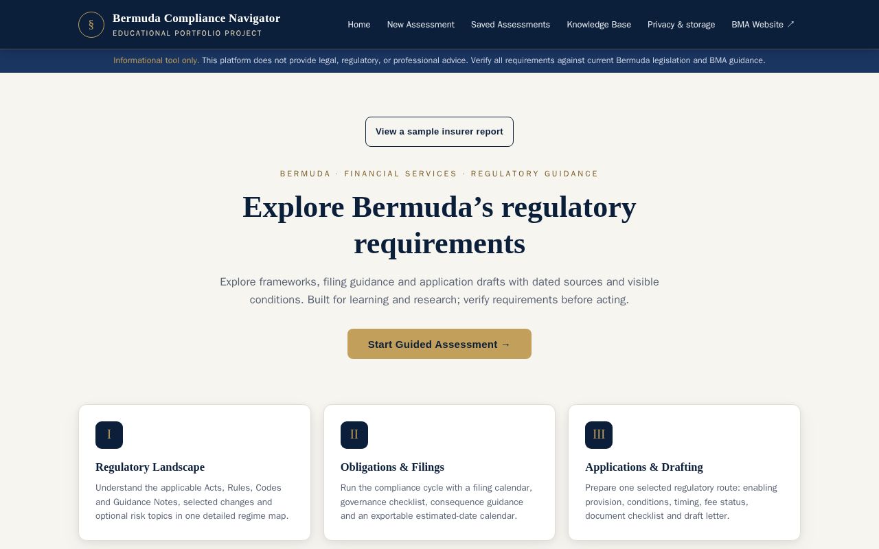 Preview of Bermuda Compliance Navigator