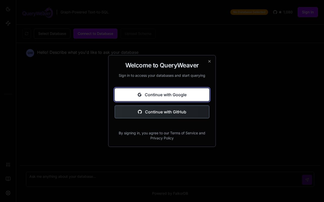 Preview of QueryWeaver