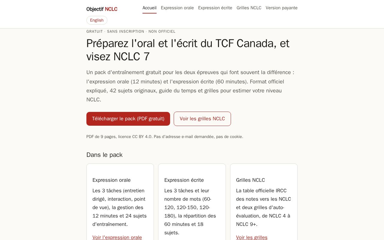 Preview of Tcf Canada Entrainement
