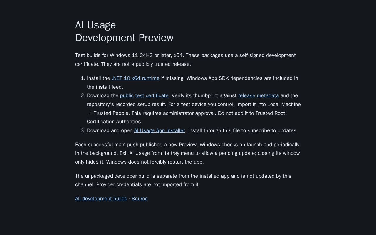 Preview of Ai Usage App