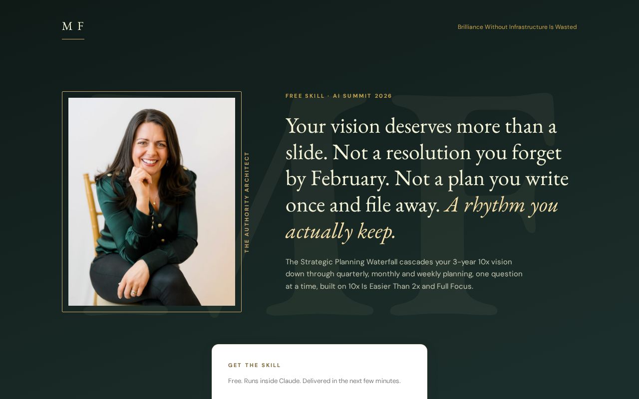 Preview of The Strategic Planning Waterfall — free planning skill + AI Summit 2026 opt-in page