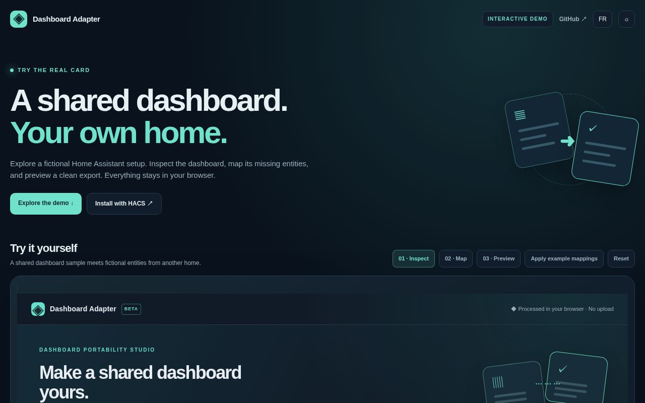 Preview of Dashboard Adapter