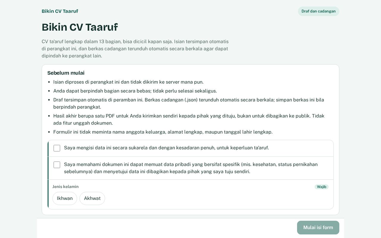 Preview of Bikin Cv Taaruf