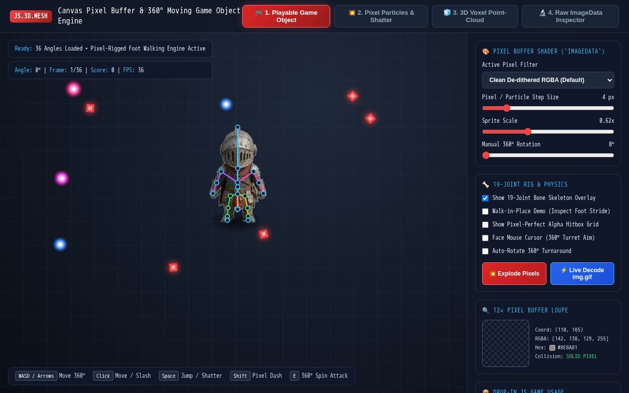 Preview of Canvas Sprite Skeletal Animation Js