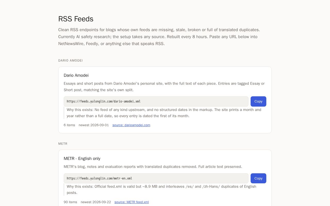 Preview of RSS Feeds