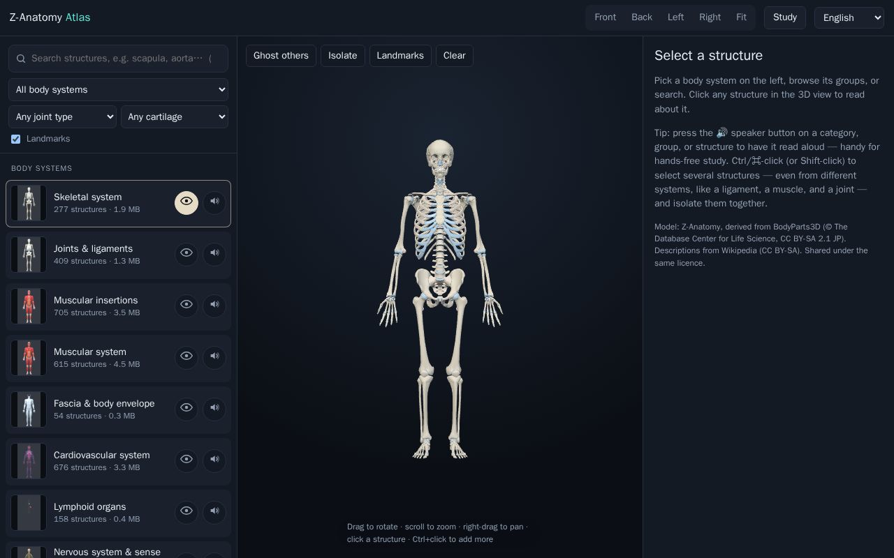 Preview of Z Anatomy Atlas