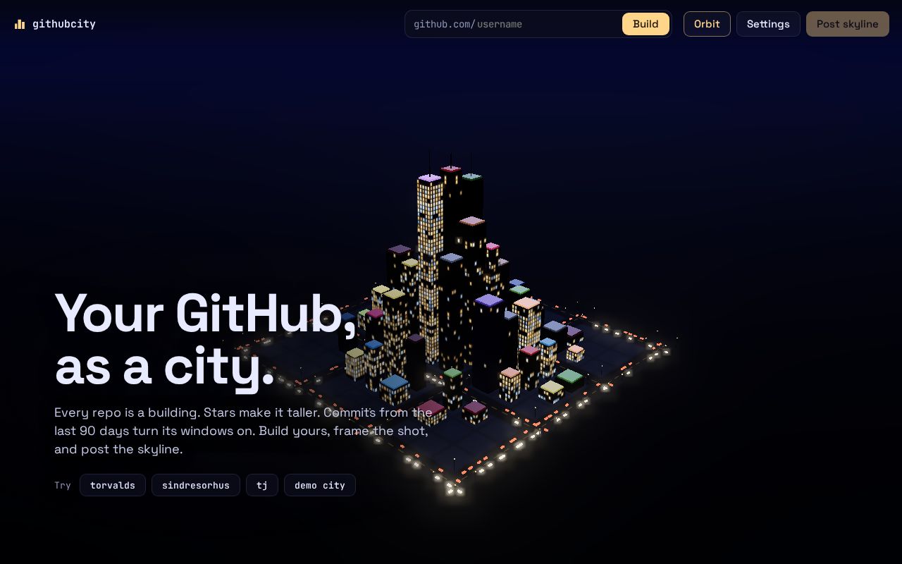 Preview of githubcity