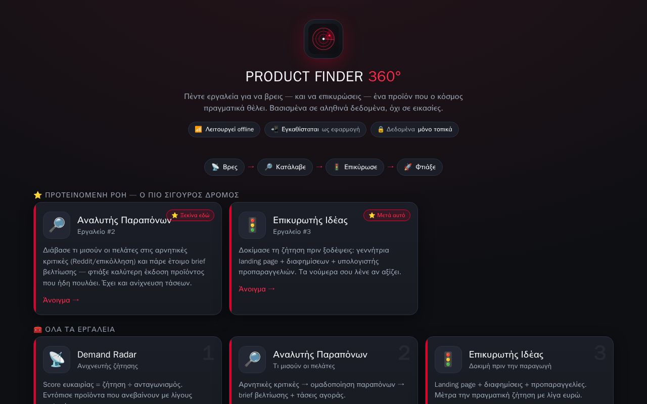 Preview of Product Finder 360