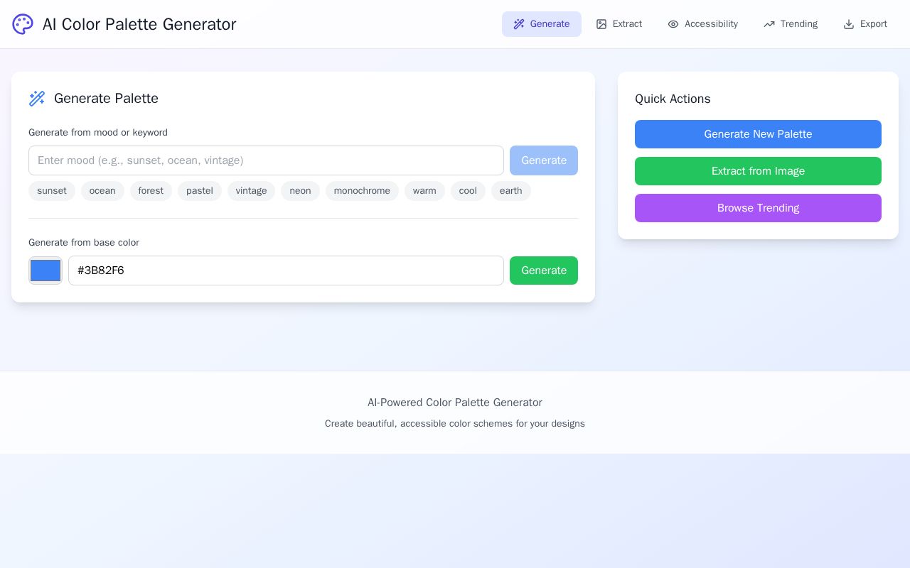 Preview of AI-Powered Color Palette Generator