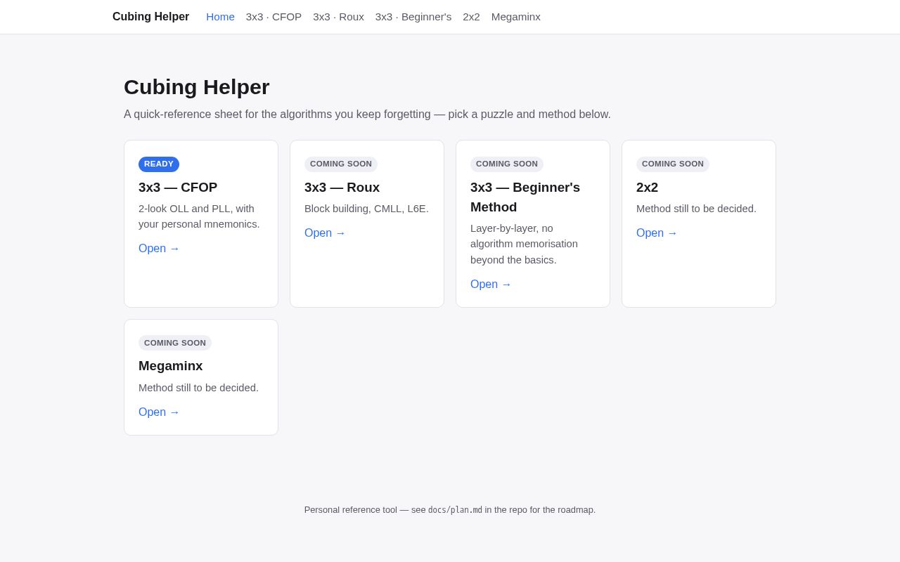 Preview of Cubing Helper