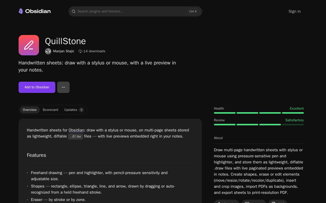 Preview of Obsidian Quillstone
