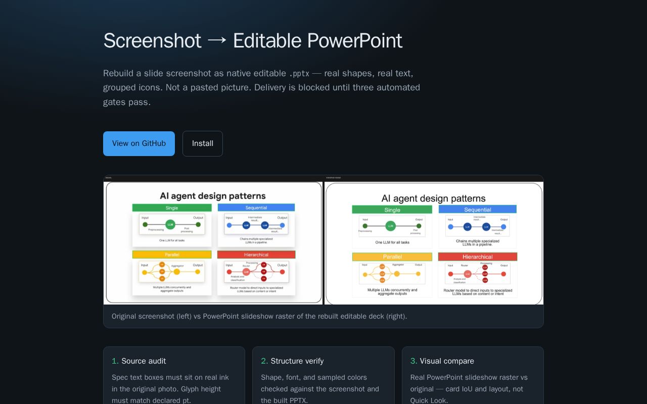 Preview of Screenshot To Editable Pptx