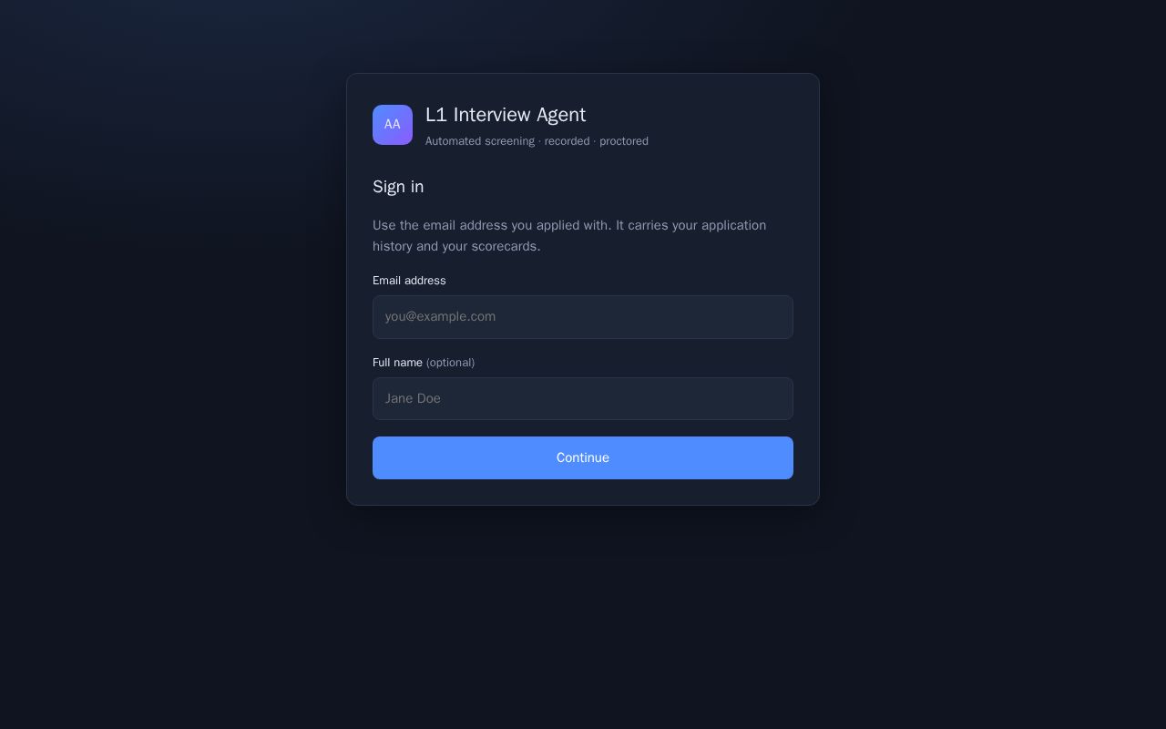 Preview of L1Interview Agent