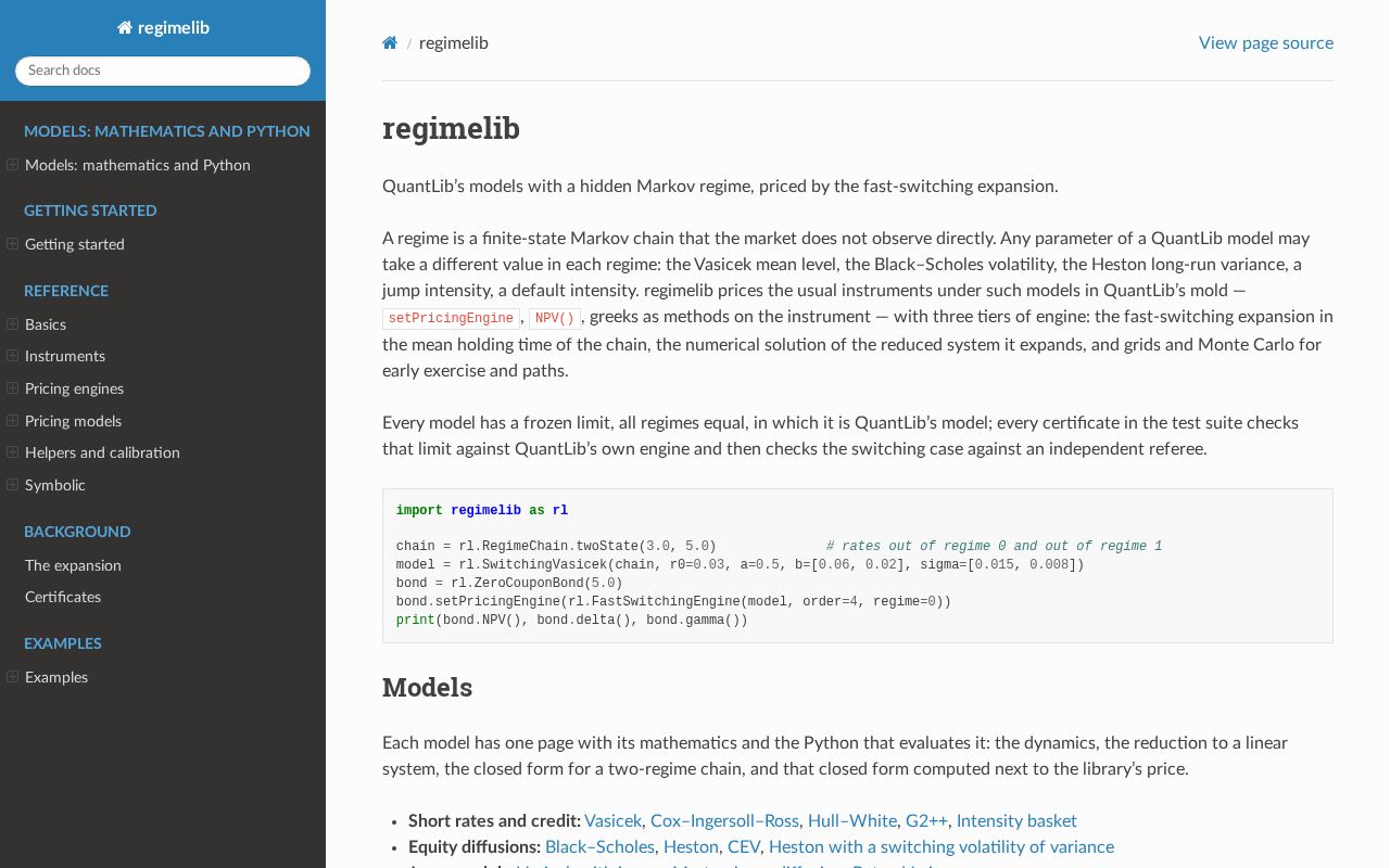 Preview of regimelib