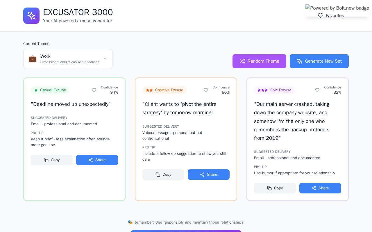 Preview of Excusator3000