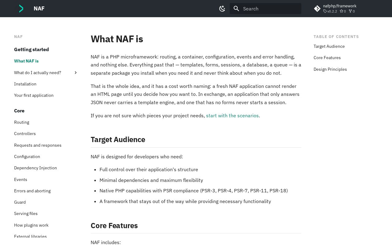 Preview of Documentation for NAF — Not Another Framework
