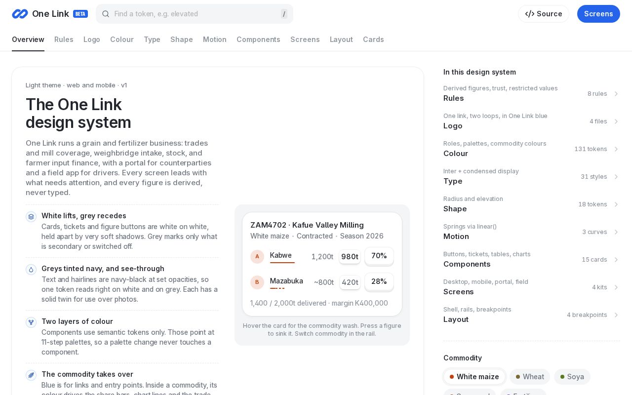 Preview of One Link Design System