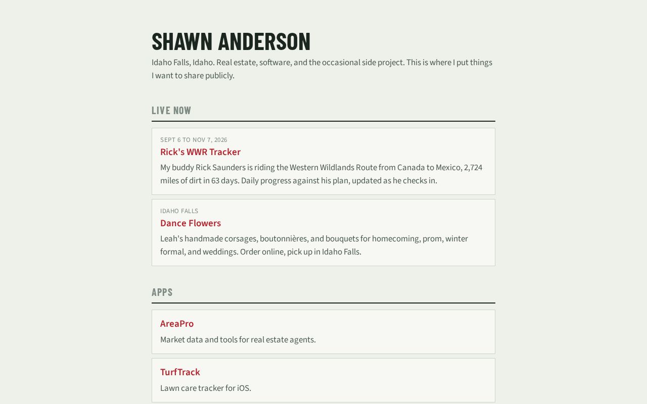 Preview of ShawnAndersonWebSite