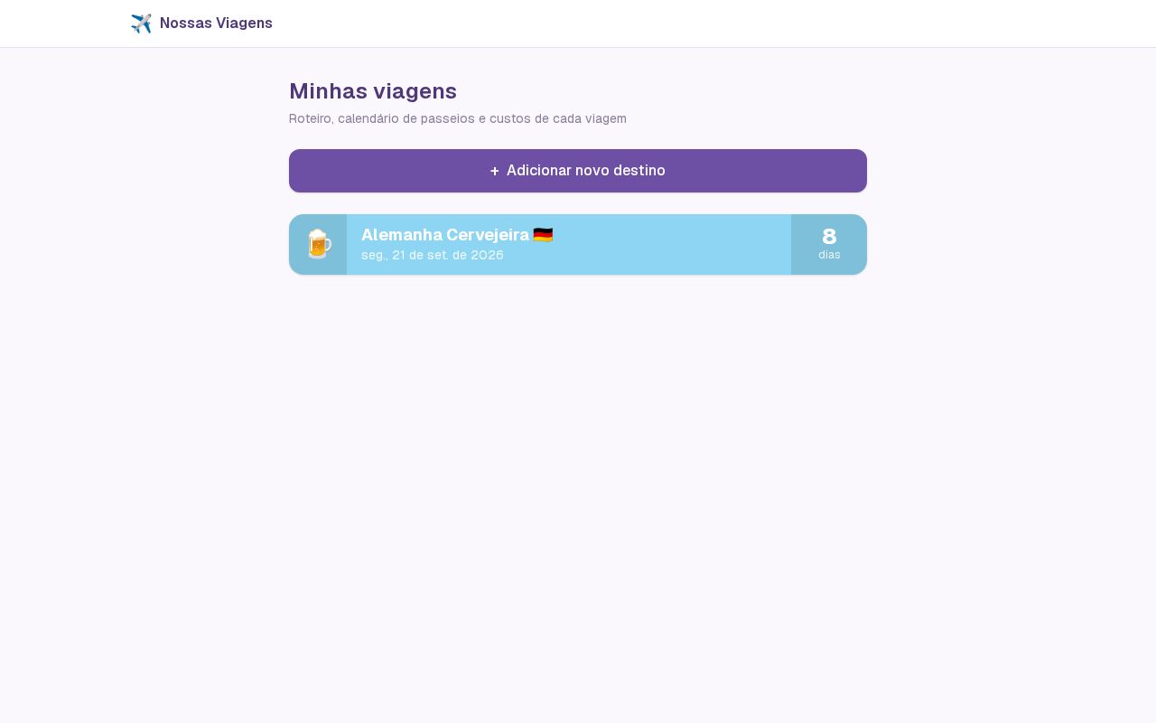 Preview of Viagens App