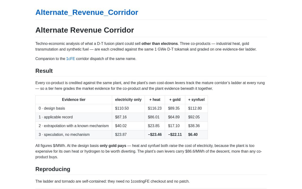 Preview of Alternate Revenue Corridor