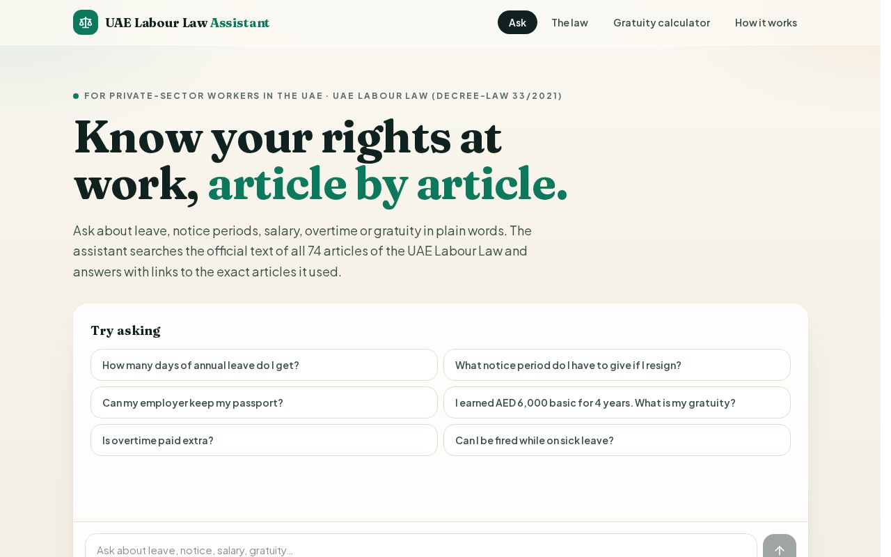 Preview of Uae Labour Law Assistant