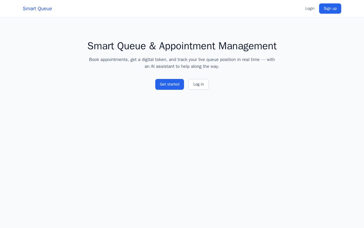 Preview of Smart Queue Appointment System