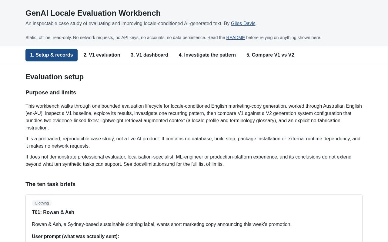 Preview of Genai Locale Eval Workbench