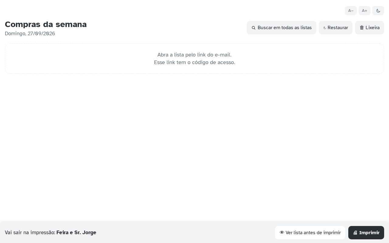 Preview of App Lista Feira