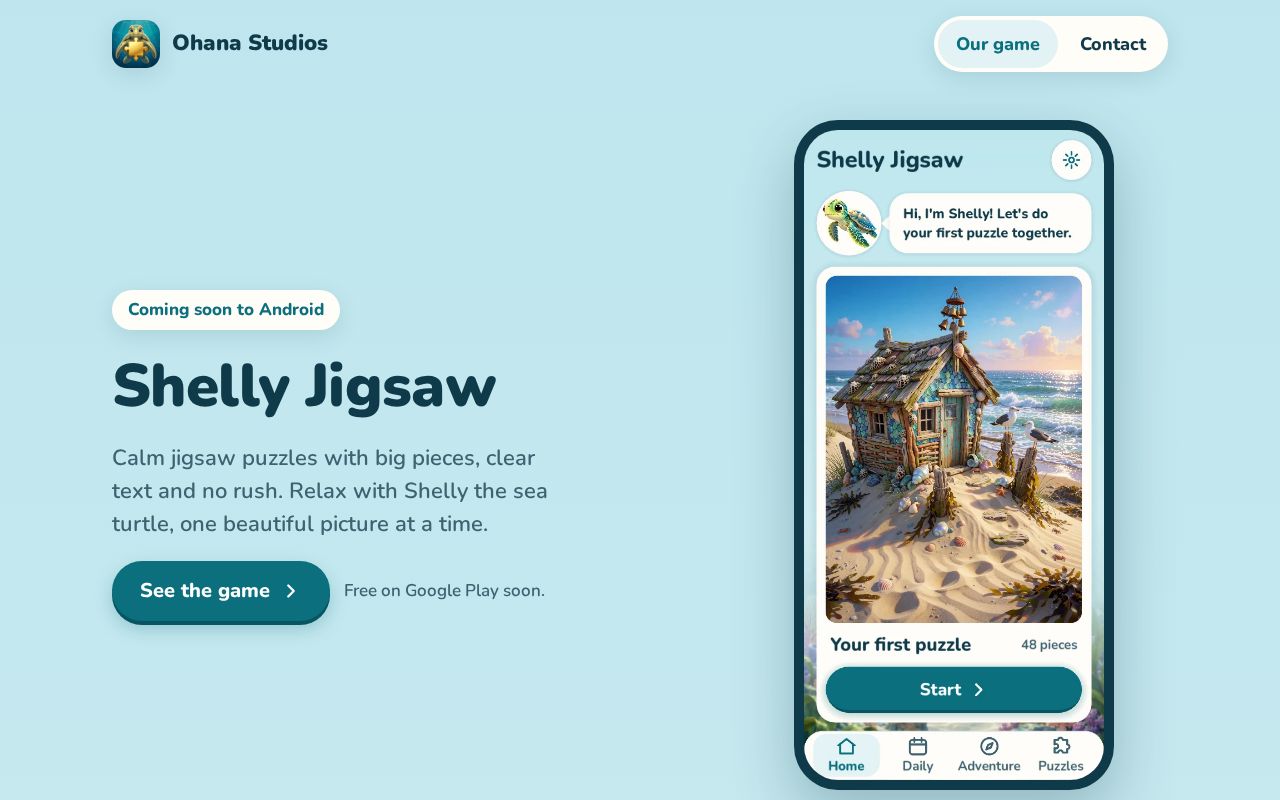 Preview of Game Studio Website
