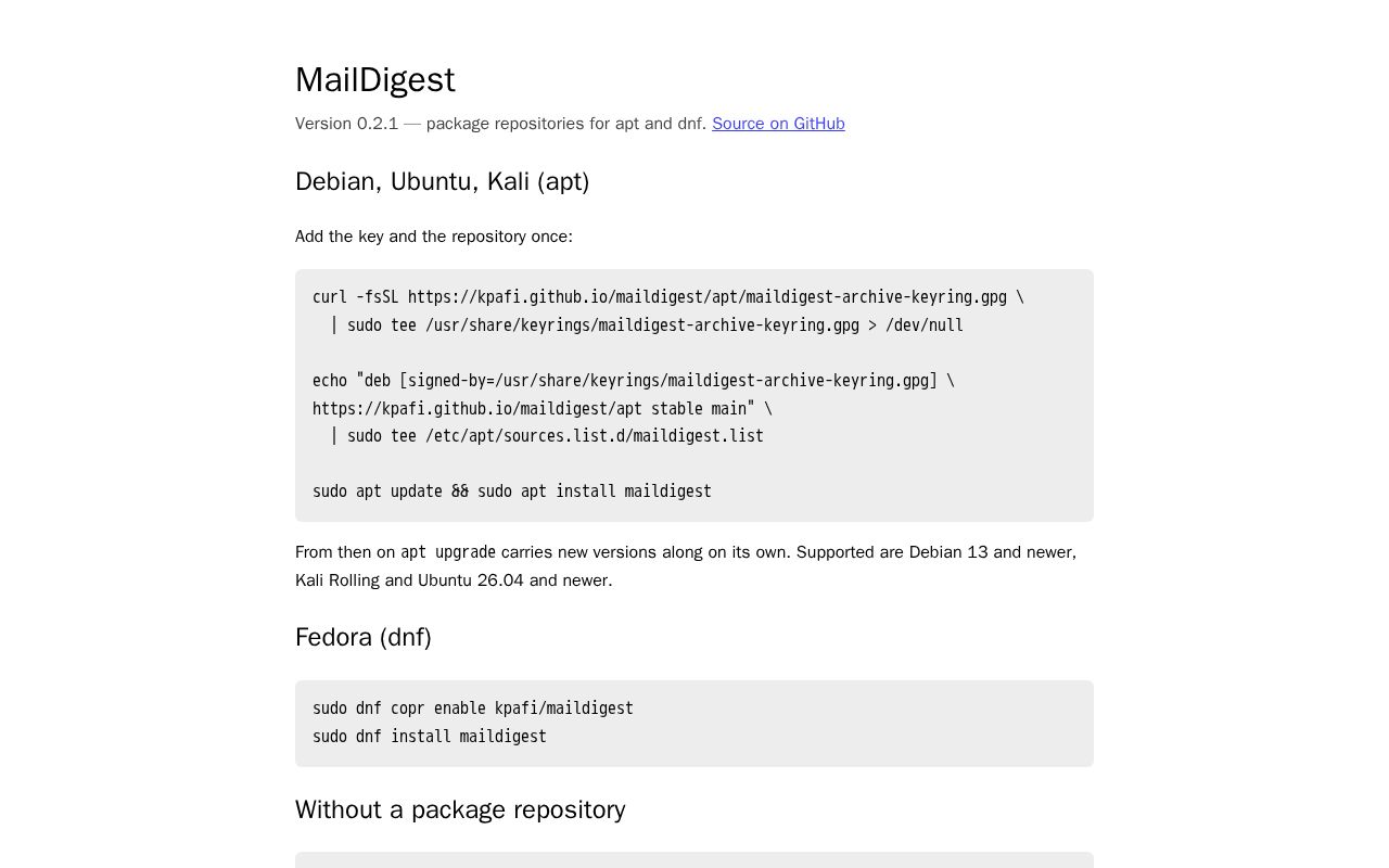 Preview of Maildigest