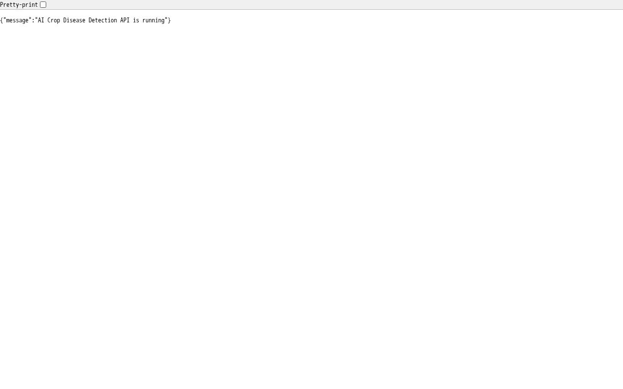 Preview of CropSense AI Backend