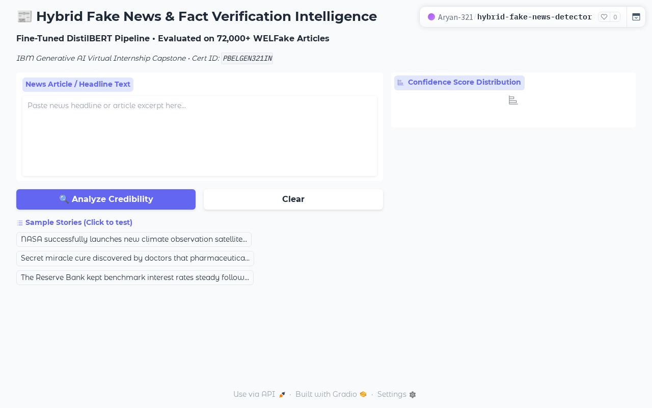 Preview of Hybrid Fake News Detector