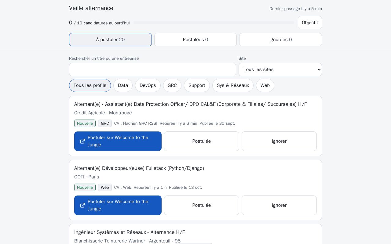 Preview of Veille Alternance