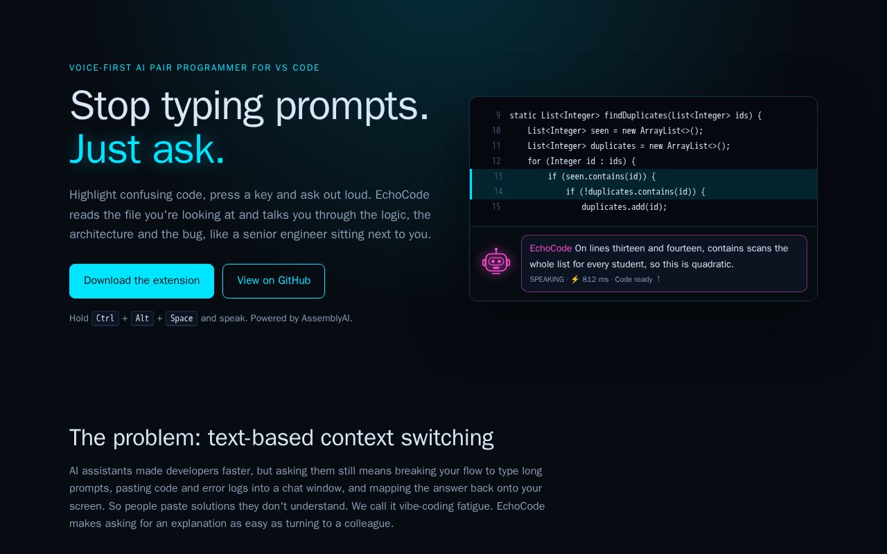 Preview of EchoCode Hackathon