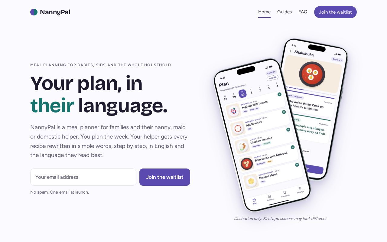 Preview of Nannypal Website