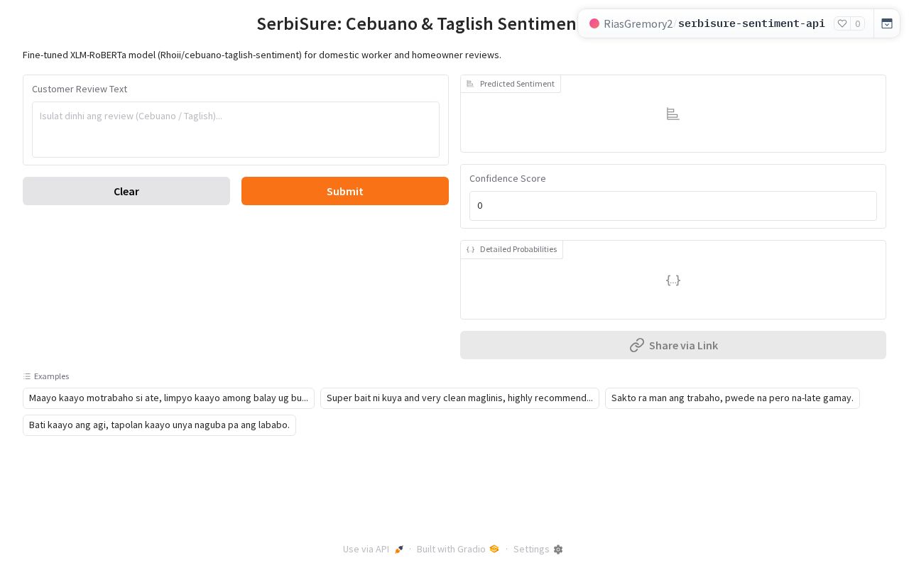 Preview of Serbisure Sentiment Api