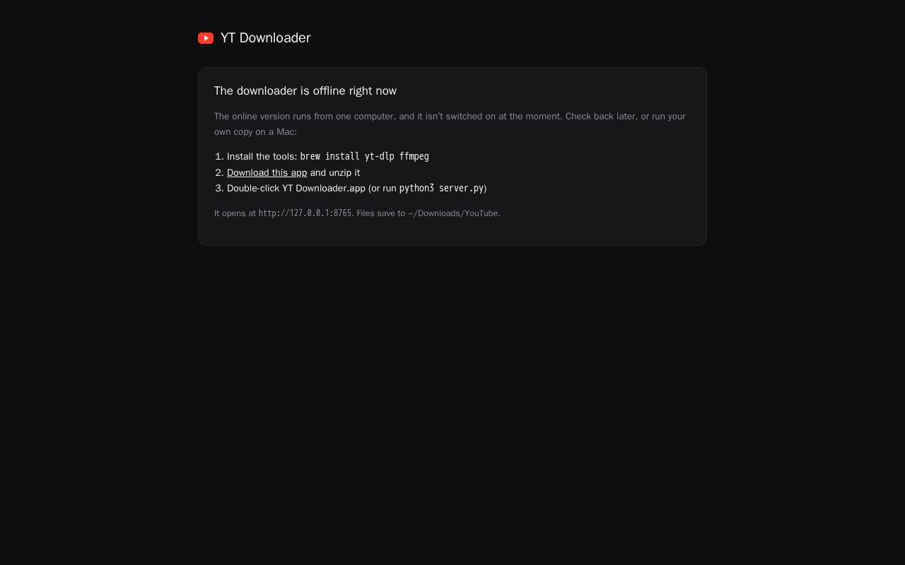 Preview of YT Downloader