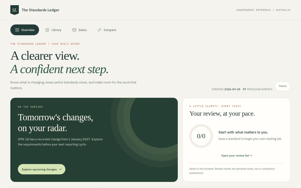 Preview of Standards Ledger