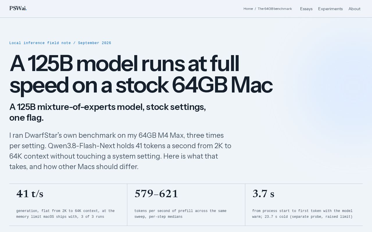 Preview of 64gb Mac Llm Bench
