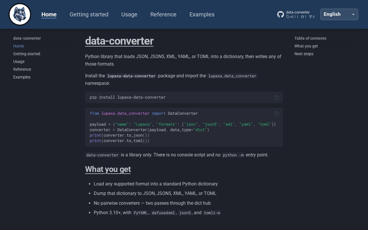 Preview of Data Converter