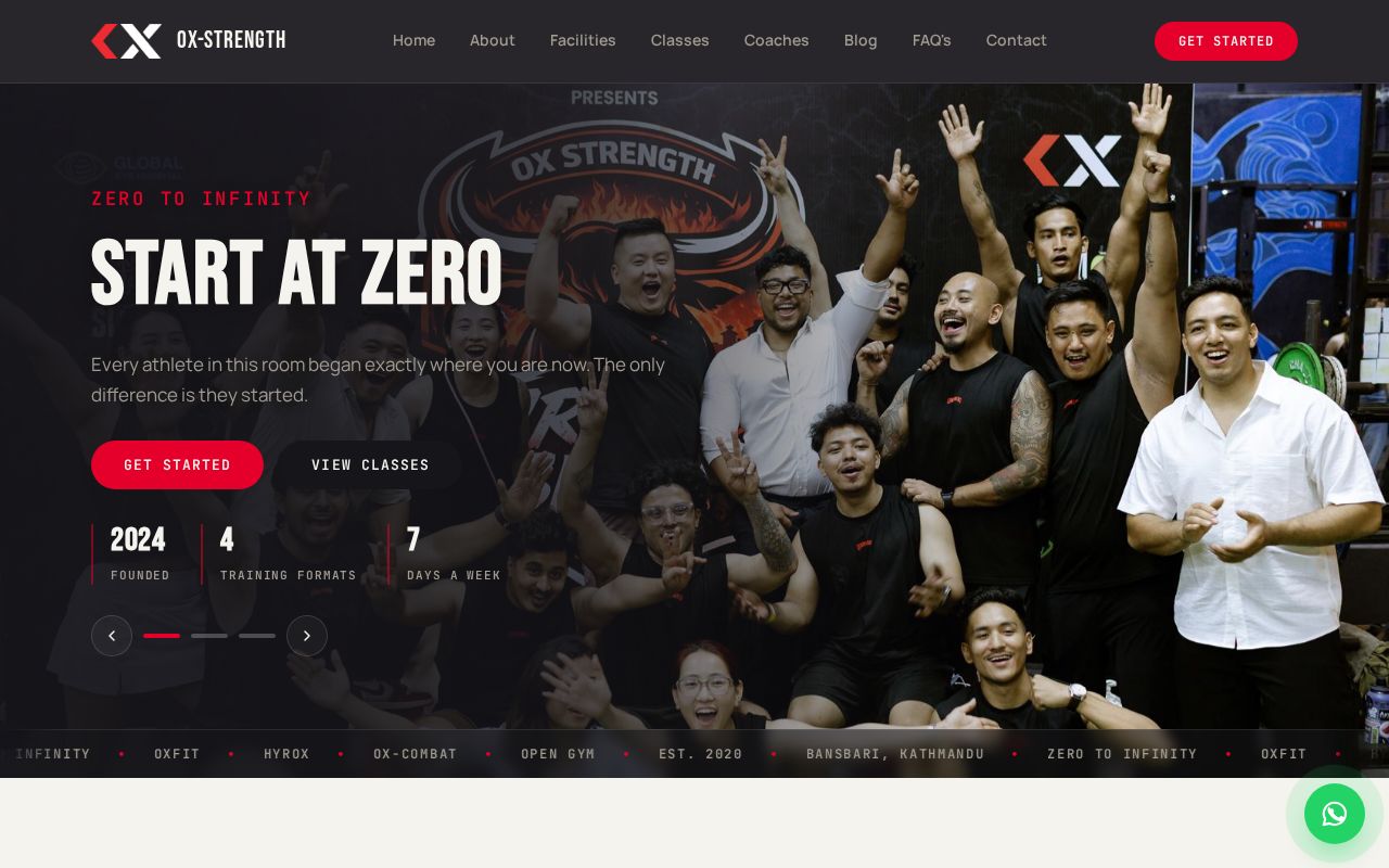 Preview of Gym website