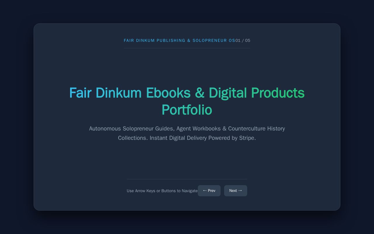 Preview of Fair Dinkum Digital Products & Ebooks Presentation
