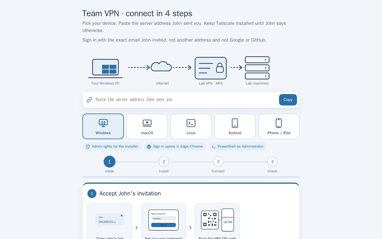 Preview of Team VPN Connect