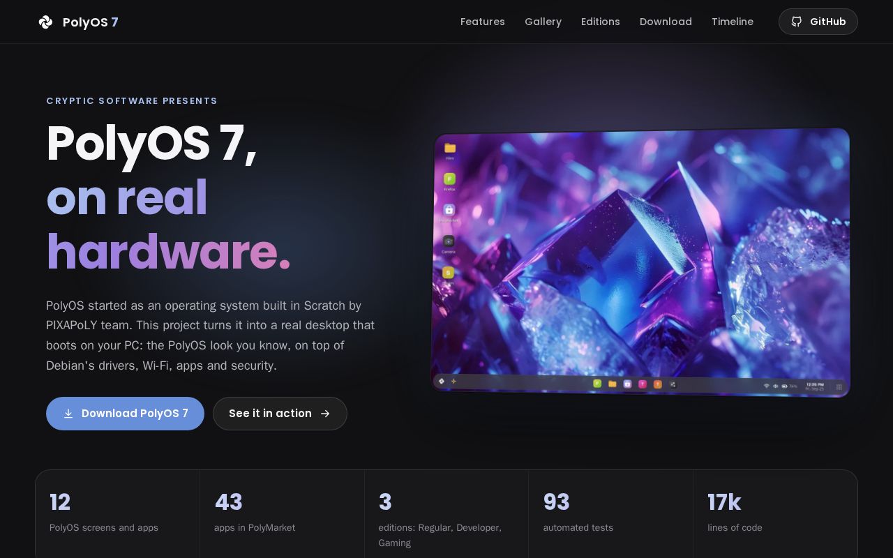 Preview of Poly Os 7 Debain Receration