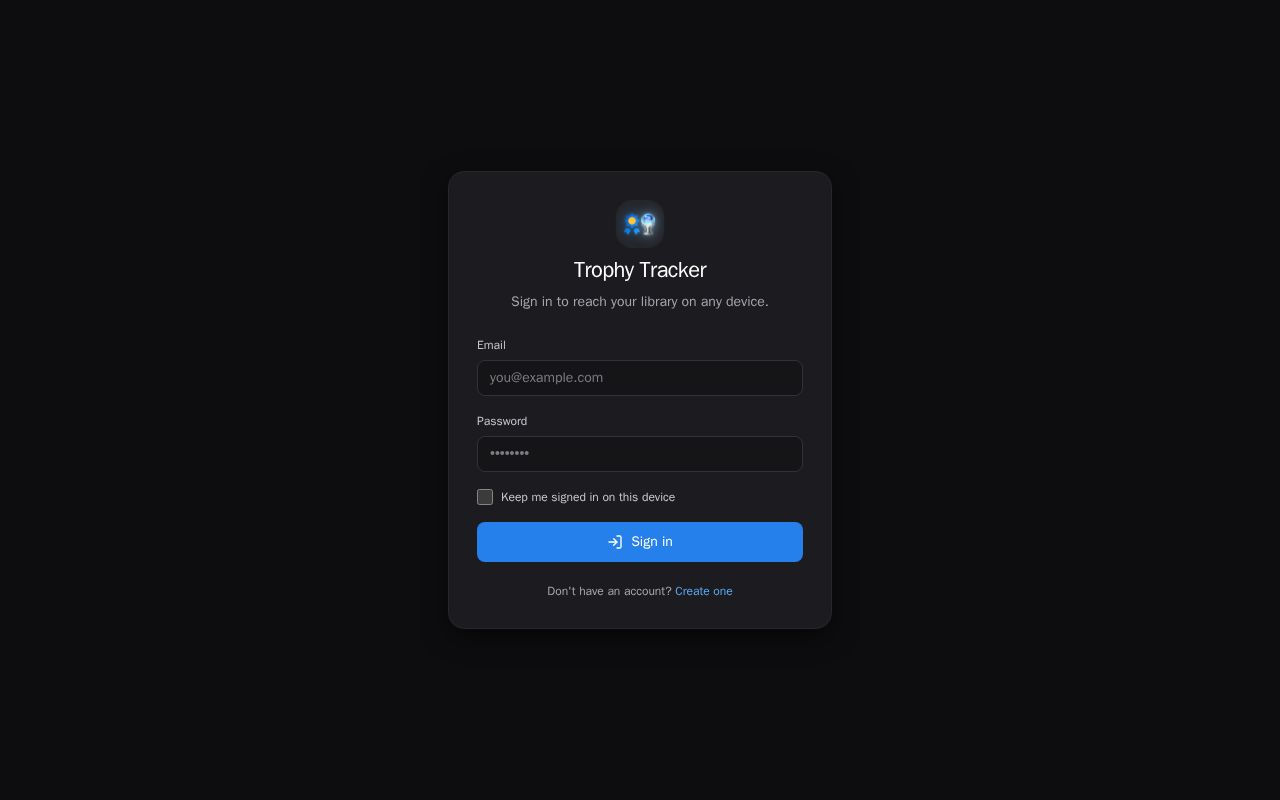 Preview of Web game tracker